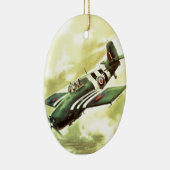 Ornement En Céramique Avion vintage (Droite)