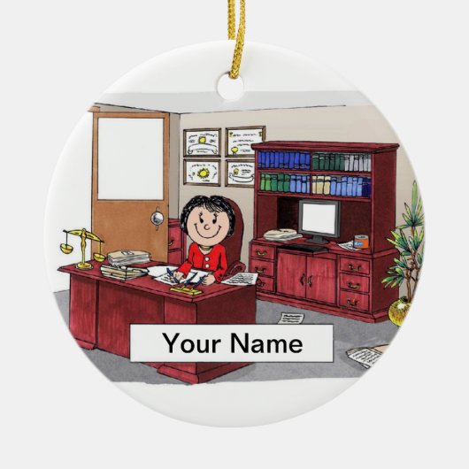 Ornement En Céramique Avocat - Femme (Devant)