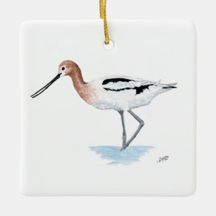 Ornement En Céramique Avocet américain