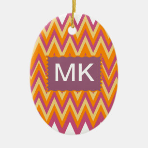 Ornement En Céramique Aztec Tribal ZigZag