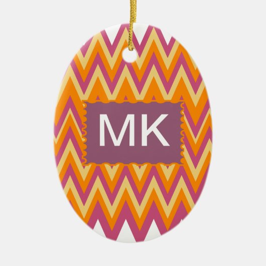 Ornement En Céramique Aztec Tribal ZigZag (Devant)