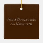 Ornement En Céramique Baby Christmas Elf and Dachshund Card (Dos)