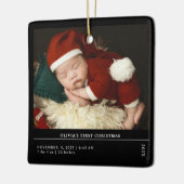 Ornement En Céramique Baby First Christmas Birth Stats Faire-part (Gauche)