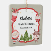 Ornement En Céramique Baby First Christmas Père Noël Reindeer Tree Ornam (Droite)