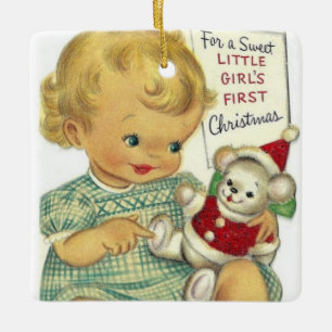 Ornement En Céramique Baby Girl First Christmas Tree Ornament