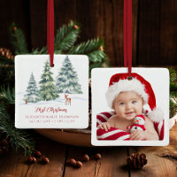 Baby Premier Noël Photographie Cerf Hibou Bois
