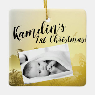Ornement En Céramique Baby XMAS Ornament personnalisé Sunny Morning Farm
