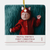 Ornement En Céramique Babys First Christmas Birth Stats Announcement (Devant)