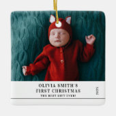 Ornement En Céramique Babys First Christmas  Birth Stats Announcement  (Devant)