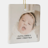 Ornement En Céramique Babys First Christmas Birth Stats Announcement C (Droite)