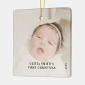 Ornement En Céramique Babys First Christmas Birth Stats Announcement C (Gauche)