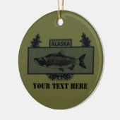 Ornement En Céramique Badge de pêcheur de combat de l'Alaska (Gauche)