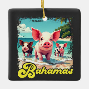 Ornement En Céramique Bahamas Pignoires - Exuma Pig Beach Adventure