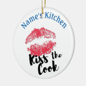Ornement En Céramique Baiser d'impression de rouge à lèvres le cuisinier (Gauche)