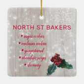 Ornement En Céramique Bakers de Noël (Dos)