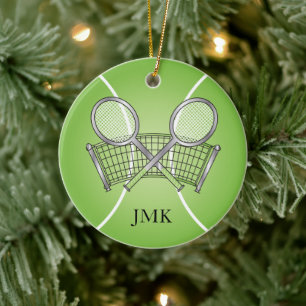 Ornement En Céramique Bal de tennis vert Personnaliser