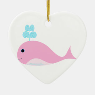 Ornement En Céramique Baleine rose mignonne