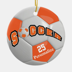 Ornement En Céramique Balle de football orange Personnaliser