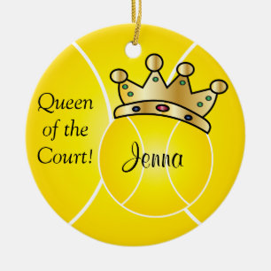 Ornement En Céramique Balle de Tennis Jaune  Queen of the Court Personna