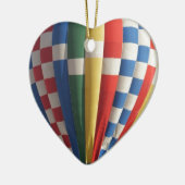 Ornement En Céramique Ballon à air chaud Checkered Nouveau Mexique (Gauche)