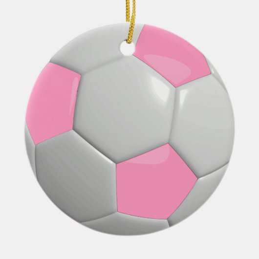Ornement En Céramique Ballon de foot | Rose (Devant)