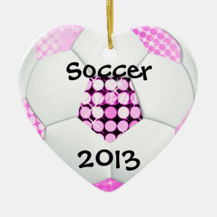 Ornement En Céramique Ballon de football rose et noir de disco