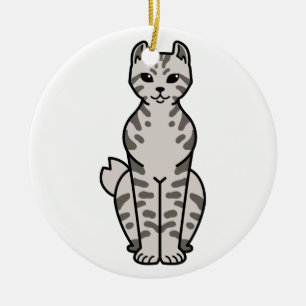Ornement En Céramique Bande dessinée de chat de montagnard