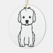 Ornement En Céramique Bande dessinée de chien de Cockapoo (Gauche)