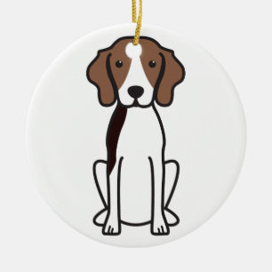 Ornement En Céramique Bande dessinée de chien de Coonhound de marcheur