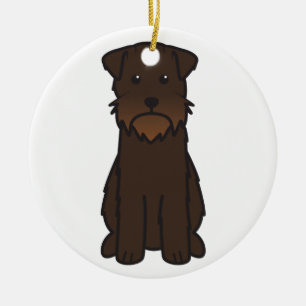 Ornement En Céramique Bande dessinée de chien de griffon de pointage à