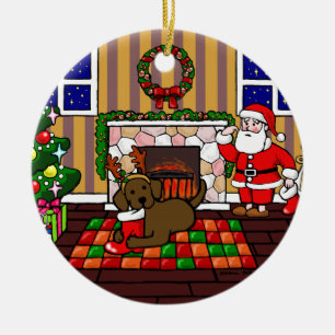 Ornement En Céramique Bande dessinée personnalisée de Noël de