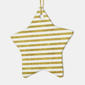 Ornement En Céramique Bandes chic or et blanc (Gauche)