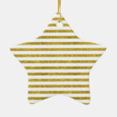 Ornement En Céramique Bandes chic or et blanc (Dos)