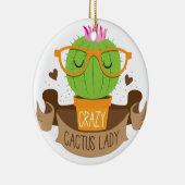 Ornement En Céramique bannière folle de dame de cactus (Droite)