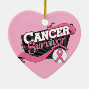 Ornement En Céramique Bannière Survivant du cancer du sein