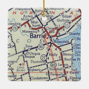 Ornement En Céramique Barrière sur la carte Vintage