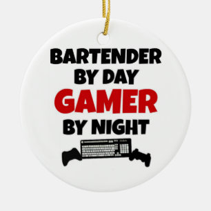Ornement En Céramique Bartender par Joueur de jour par nuit