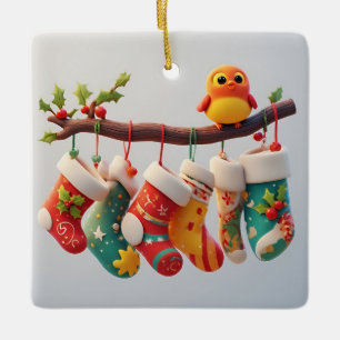 Ornement En Céramique Bas de Noël festifs