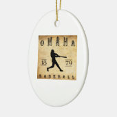 Ornement En Céramique Base-ball 1879 d'Omaha Nébraska (Gauche)