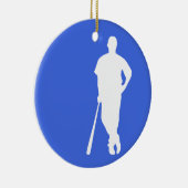 Ornement En Céramique Base-ball royal bleu et blanc (Droite)