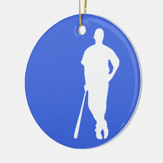 Ornement En Céramique Base-ball royal bleu et blanc (Gauche)