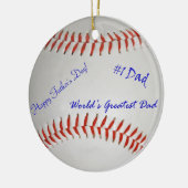 Ornement En Céramique Baseball autographe (Gauche)