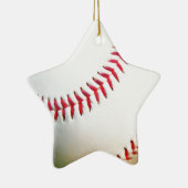 Ornement En Céramique Baseball blanc avec points rouges (Droite)