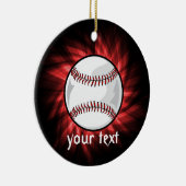 Ornement En Céramique Baseball rouge (Droite)