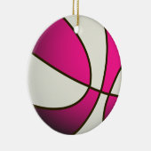 Ornement En Céramique Basket-ball - Blanc/Rose (Droite)
