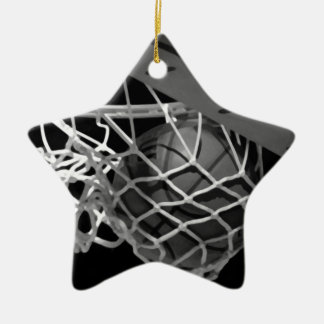 Ornement En Céramique Basket-ball noir et blanc