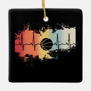 Ornement En Céramique Basket-ball Retro Vintage