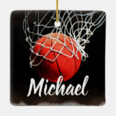 Ornement En Céramique Basket-ball Votre nom (Dos)