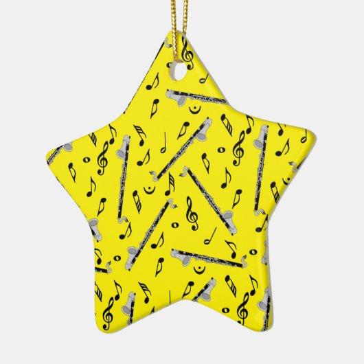 Ornement En Céramique Bass Clarinet Music Note Motif (Gauche)