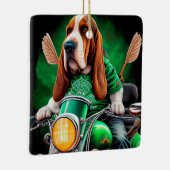 Ornement En Céramique Basset Hound Chien conduisant vélo St. Patrick's D (Droite)